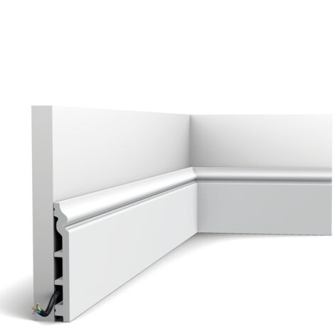 Battiscopa Orac Decor SX118-RAL9003 LUXXUS CONTOUR zoccolino modanatura tipo stucco preverniciata design classico bianco segnale 2m