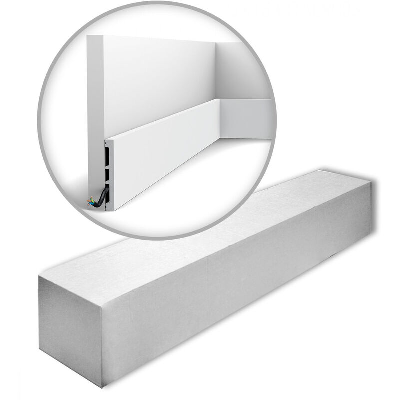 Decor SX163-RAL9003-box axxent square 1 Scatola 26 pezzi Battiscopa preverniciata 52 m - bianco - Orac