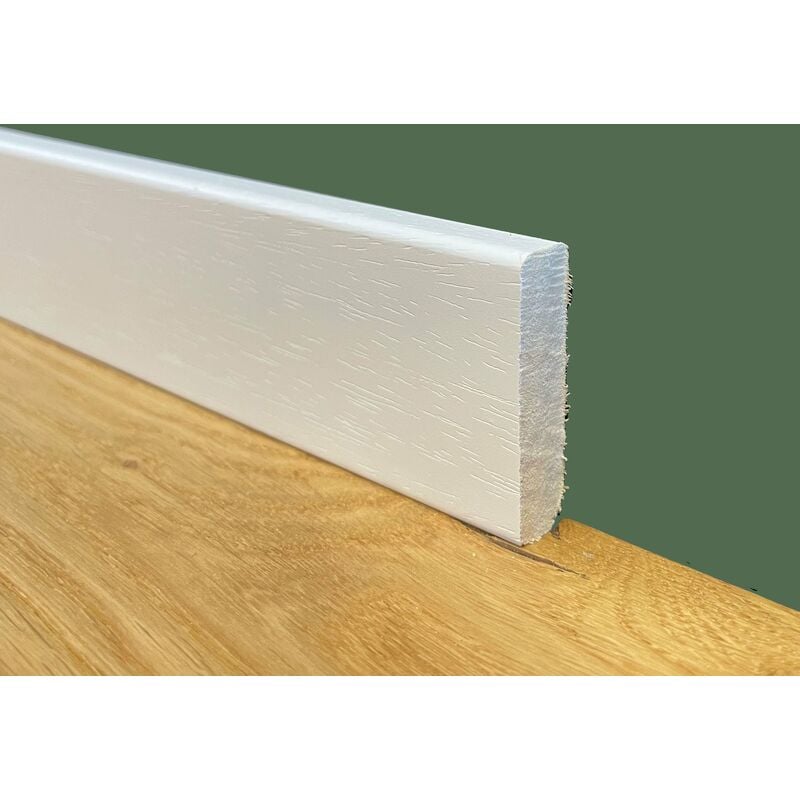 Eternalparquet - battiscopa Squadrato basso laccato bianco in legno massello 40X10 (prezzo al ml)