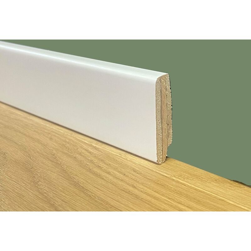 Image of Eternalparquet - battiscopa Squadrato basso laccato bianco su multistrato di legno 40X10 (prezzo al ml)