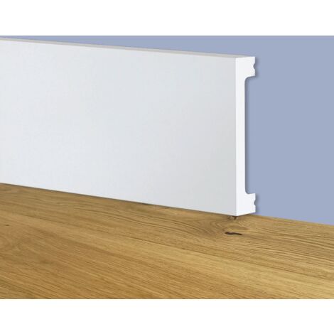 Battiscopa SQUADRATO BIANCO Passacavo 75x13mm in POLIMERI - Polistrutturato (prezzo al metro)