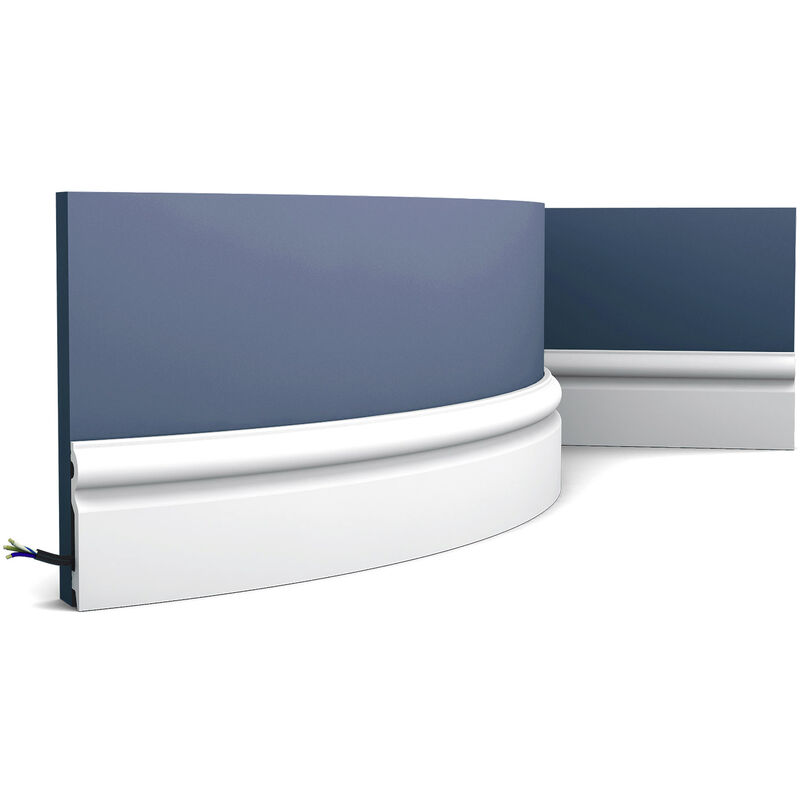 Image of Battiscopa Orac Decor SX137F axxent cornice flessibile modanatura tipo stucco design moderno bianco 2m - bianco