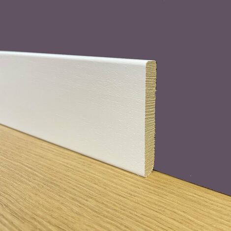 BATTISCOPA Zoccolatura Squadrato laccato bianco in legno MASSELLO 70X10 (prezzo al ML) (prezzo al metro)
