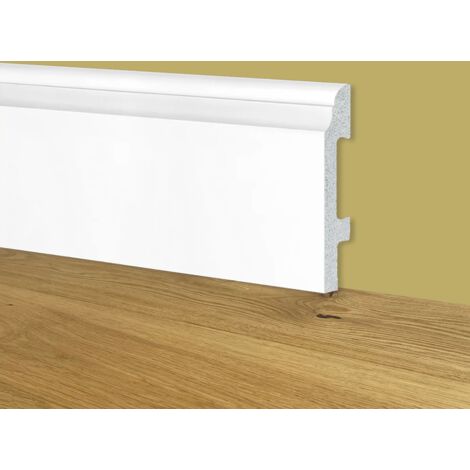 Battiscopa Zoccolino BIANCO mod. CORINZIO 95x15mm in POLIMERI - Polistrutturato (prezzo al metro)