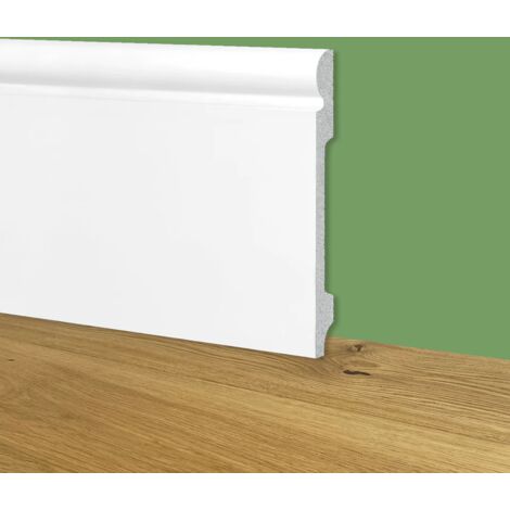 Battiscopa Zoccolino BIANCO mod. OLANDESE 120x16mm in POLIMERI - Polistrutturato (prezzo al metro)
