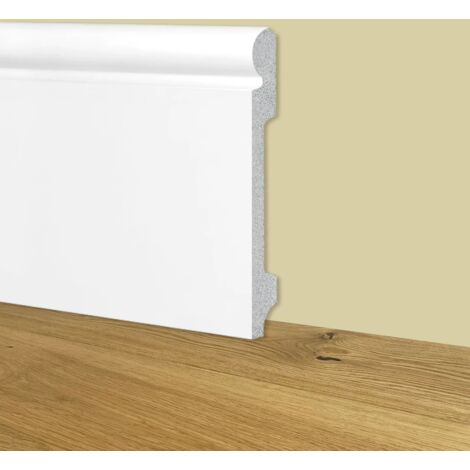 Battiscopa Zoccolino BIANCO mod. OLANDESE 145x18mm in POLIMERI - Polistrutturato (prezzo al metro)