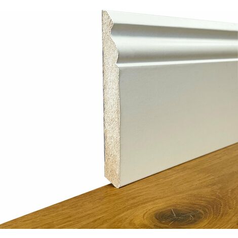 BATTISCOPA ZOCCOLINO DUCALE in FIBRA DI LEGNO COMPATTA 120X15 BIANCO ral 9010 (prezzo al metro)