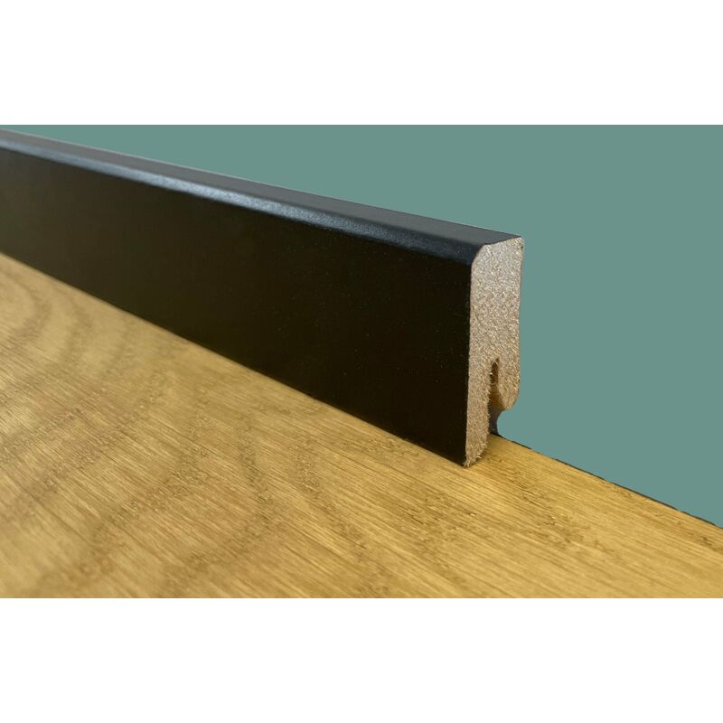 Image of Eternalparquet - battiscopa zoccolino squadrato basso in fibra di legno 40X15 nero