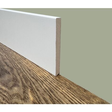 BATTISCOPA ZOCCOLINO SQUADRATO in FIBRA DI LEGNO COMPATTA 120X12 BIANCO 9016
