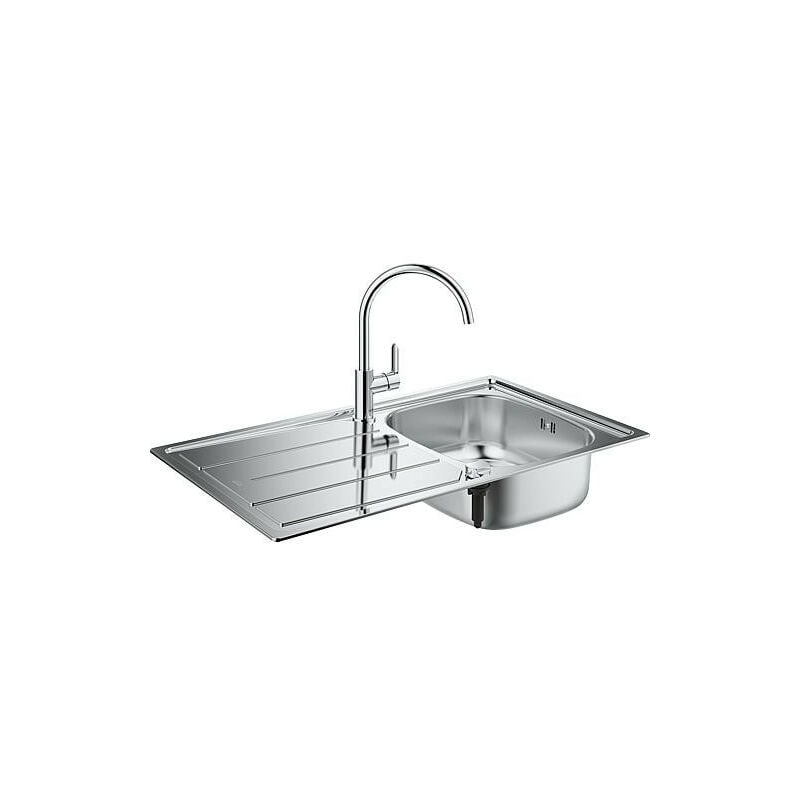 Grohe - Kit evier contenant evier en inox K200+ mitigeur Edge 93 001 99