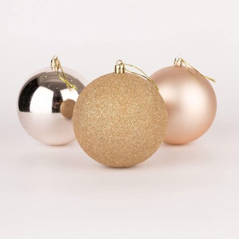 BAUBLES CHAMPAGNE 10CM-3PCS SET