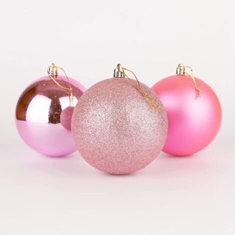 BAUBLES PINK 10CM-3PCS SET
