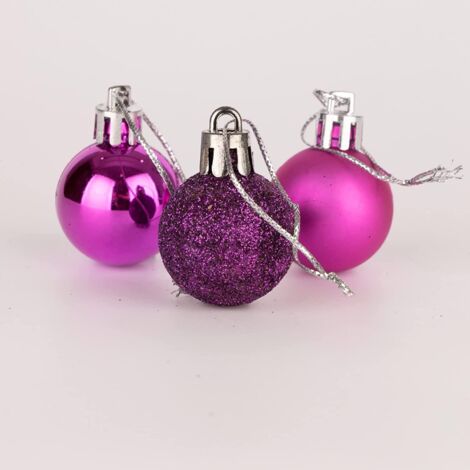 BAUBLES PURPLE 3CM-24PCS SET -PVC