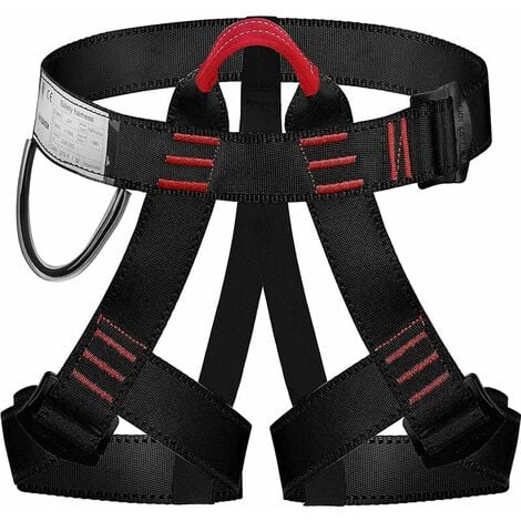 LSQXSS Harnais d'escalade de base, ceinture de protection de la taille et  des hanches, ceinture de sécurité réglable pour l'escalade, l'alpinisme, la  descente en rappel, sangle haute résistance : : Sports et