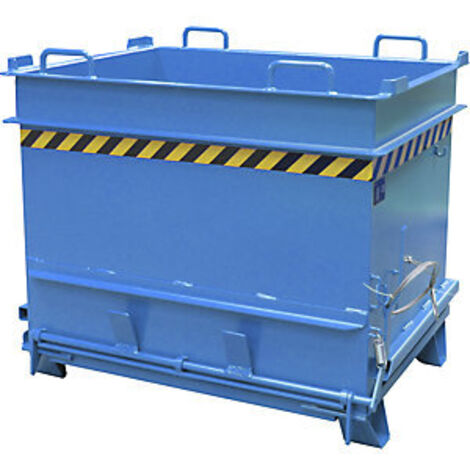 Bauer Baustoffcontainer BC 1000 (Steinklammer-Entriegelung), lackiert, Lichtblau