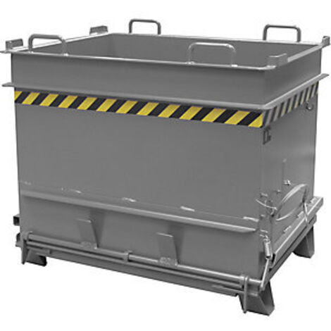 Bauer Baustoffcontainer BC 1000 (Steinklammer-Entriegelung), lackiert, Mausgrau