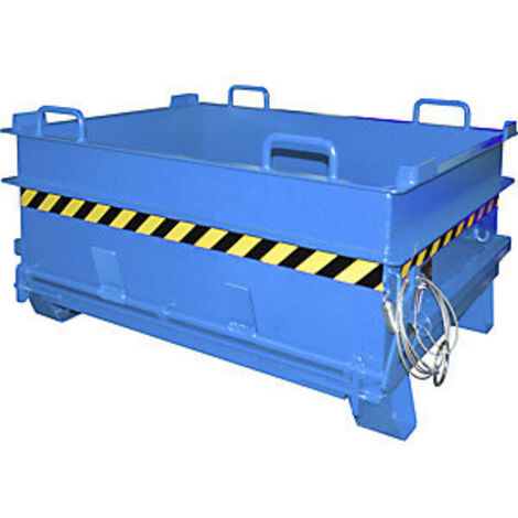 Bauer Baustoffcontainer BC 500 (Steinklammer-Entriegelung), lackiert, Lichtblau