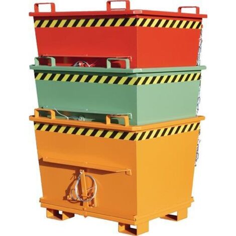 Bauer Klappbodenbehälter BKB 1000, lackiert, Gelborange