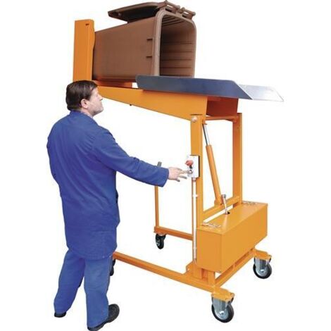 Bauer Mülltonnen-Kippstation MKS-12V, Elektrohydraulisch, lackiert, Gelborange