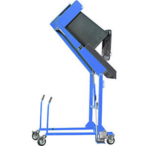 Bauer Mülltonnen-Kippstation MKS-H mit Handpumpe, lackiert, Lichtblau