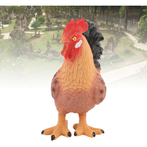 Bauernhof-Statue „Hahn“, dekoratives Spielzeug aus weichem Kunststoff für Garten und Innenbereich