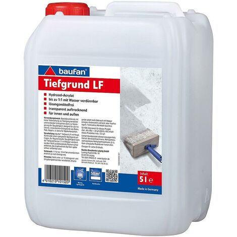 Baufan Tiefgrund LF Grundierung Haftgrund Gebrauchsfertig 1:1 Verdünnung 5L