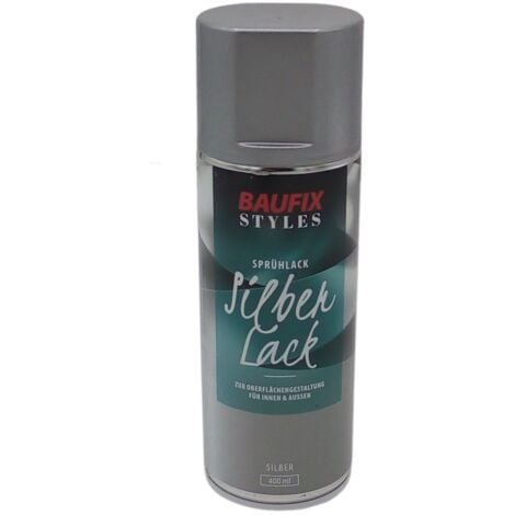 Baufix Gold Silber Lackspray 400ml Farbspray Sprühdose Lack Buntlack Sprühfarbe - silber