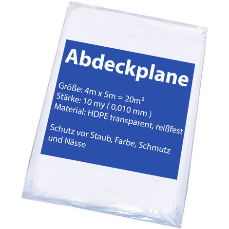 Baufolie Malerplane Abdeckfolie Plane 4x5m Malerfolie 10my 10 Stück