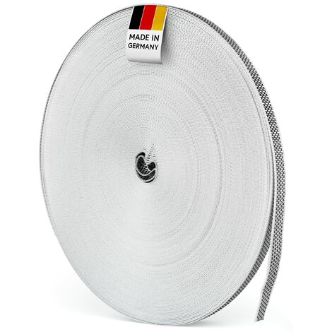 BAUHELD® Cinghia per tapparelle, 50 m, 14 mm, 18 mm, 20 mm, 23 mm, prodotta in Germania, adatta per tapparelle su porte e finestre, beige, marrone