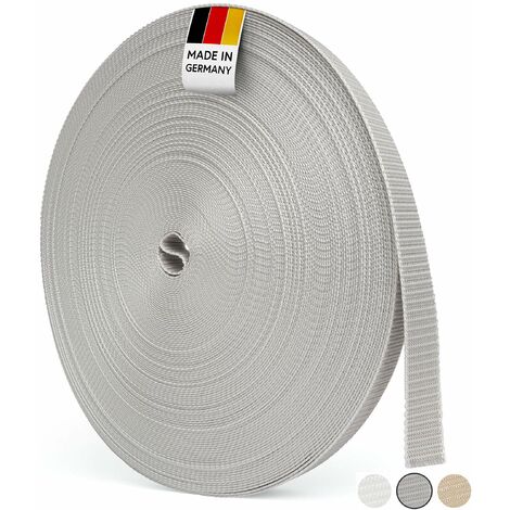 BAUHELD® Cinghia per tapparelle, 50 m, 14 mm, 18 mm, 20 mm, 23 mm, prodotta in Germania, adatta per tapparelle su porte e finestre, beige, marrone