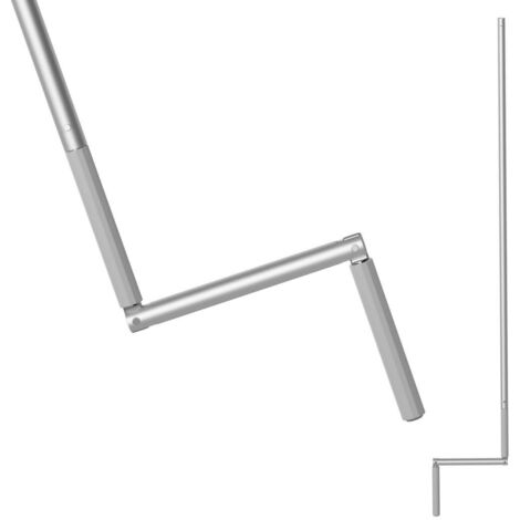 BAUHELD Rolladen Kurbelstange mit Sicherungsclip - Grau 100cm