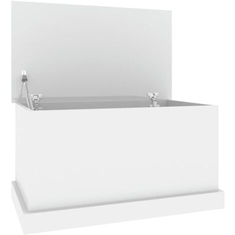 Baúl almacenaje madera contrachapada blanco brillo 70x40x38 cm vidaXL