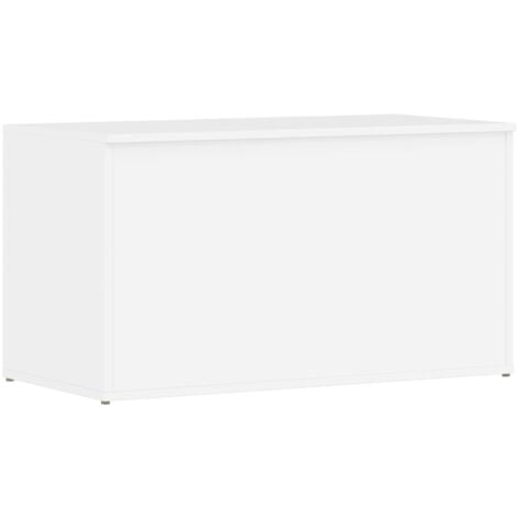 Baúl almacenaje madera contrachapada blanco brillo 84x42x46 cm vidaXL