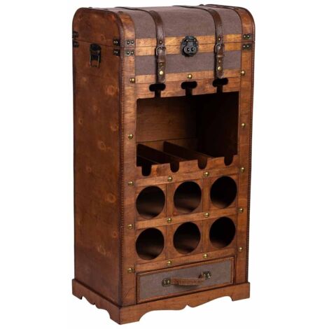 Baul botellero de madera 44x30x85h cm