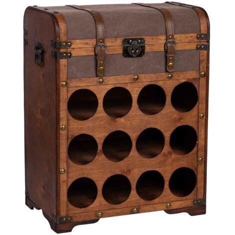 Baul botellero de madera 45x28x59h cm