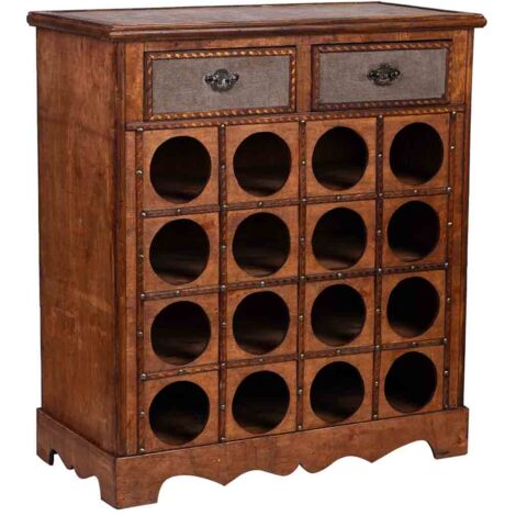 Baul botellero de madera marrón 63x31x69.5h cm