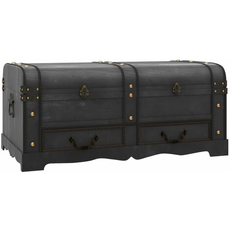 Baúl de almacenaje madera grande negro   - Negro