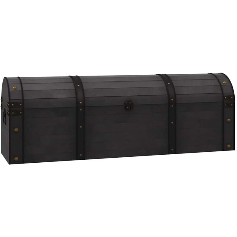 

vidaXL Baúl de almacenaje madera maciza estilo vintage 120x30x40 cm - Marrón