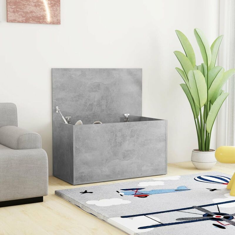 

Baul de almacenamiento aglomerado gris hormigon 84x42x46 cm