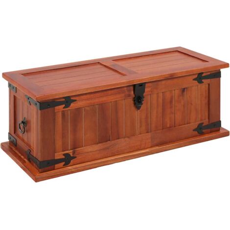 vidaXL Baúl de Almacenamiento de Madera Maciza de Acacia 60x25x22 cm - Marrone