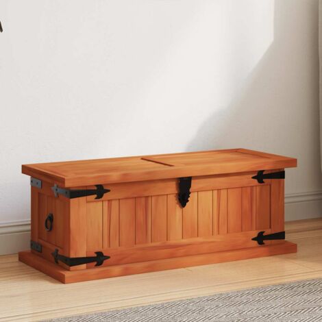 Baúl de almacenamiento de madera maciza de acacia 60x25x22 cm vidaXL