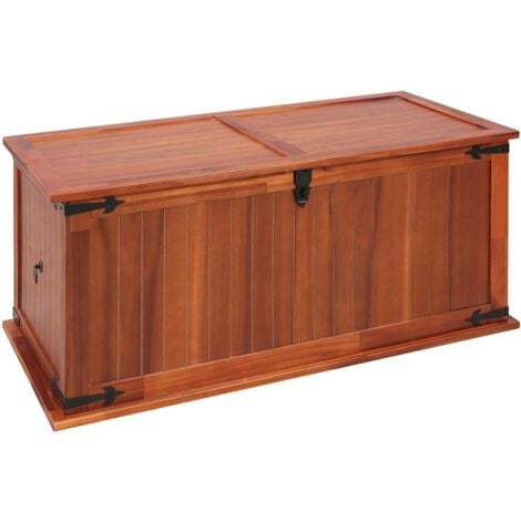 Baúl de almacenamiento de madera maciza de acacia 79x34x32 cm vidaXL