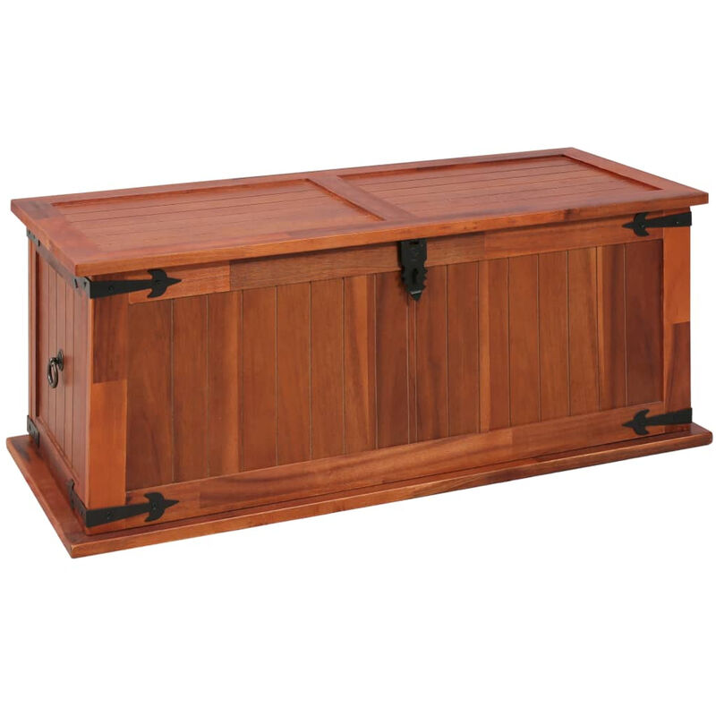 

Baul de almacenamiento de madera maciza de acacia 90x45x40 cm