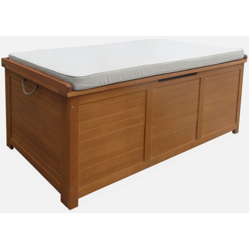 Baúl de jardín 2 en 1: banco y baúl de almacenamiento. - ECBOX125BG