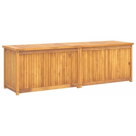 Baúl de jardín madera maciza de teca 175x50x55 cm