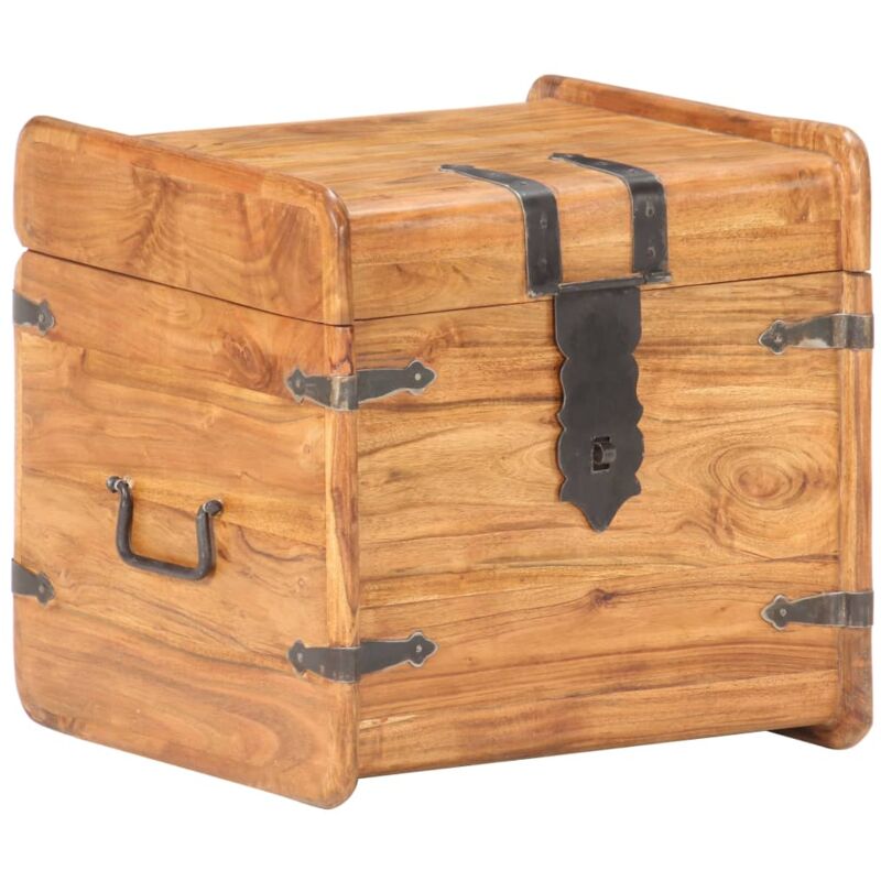 

Baúl de madera maciza de acacia 40x40x40 cm - Marrón - Vidaxl