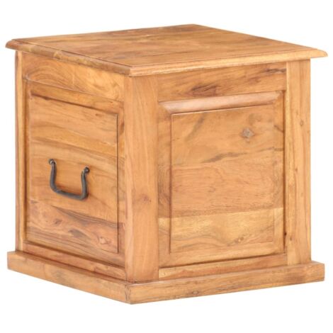 Baúl de madera maciza de acacia 40x40x40 cm