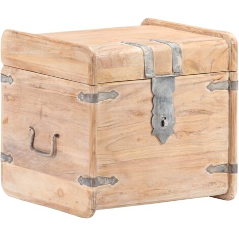 Baúl de madera maciza de acacia 40x40x40 cm vidaXL