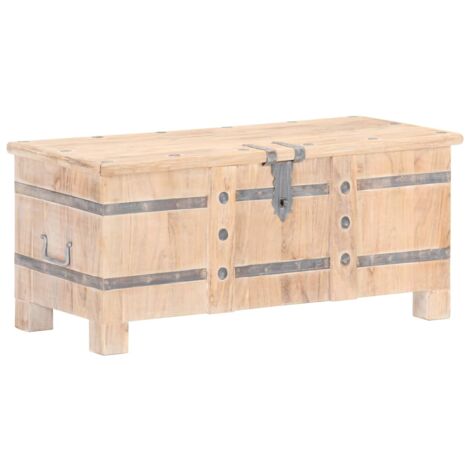 Baúl de madera maciza de acacia 90x40x40 cm vidaXL