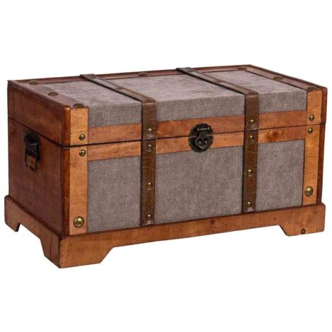 Baúl de madera marrón 43x23x22